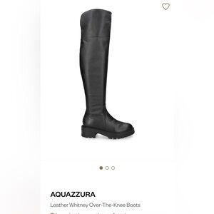Aquazzura black leather Over the Knee combat boots